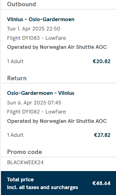 Norwegian VNO OSL 1