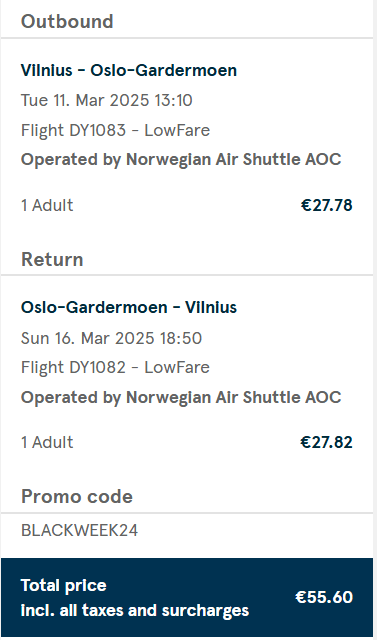 Norwegian VNO OSL 2